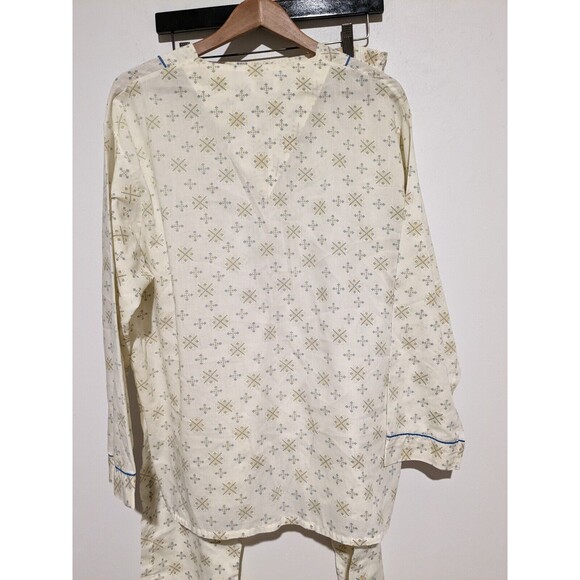 Mens Vintage Towncraft Penneys Pajama Set 60s Cream Blue No Iron 42-44 L - Picture 2 of 6